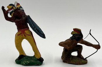Lot Of 2 Vintage Indian Figurines Composite - (TR)