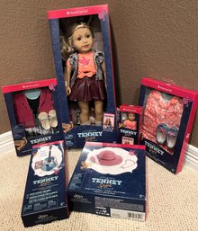 New In Box 'Tenney' American Girl Doll, Mini Doll, 2 Outfits, Hat & Guitar - (PR)