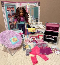 'Gabriela' American Girl Doll, Studio, Outfits, Uneven Bars, Trunk, Chair, Book - (PR)