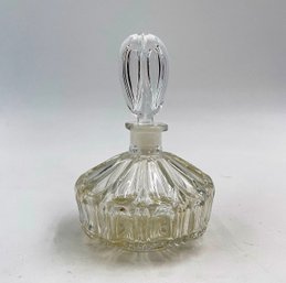 Vintage Hand Cut Crystal Glass Perfume Bottle With Glass Stopper G2