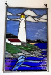 Stained Glass Window/Wall Hanging Featuring Lighthouse