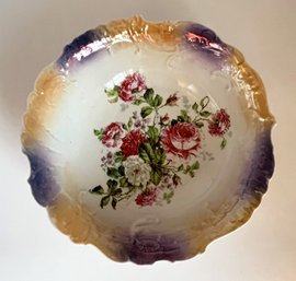 Vintage 90 Year Old Hand Painted Ceramic Bowl