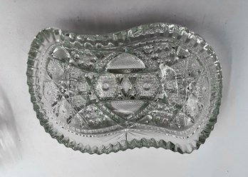 Antique Edwardian McKee Pres-Cut Clear Pressed Glass Dish