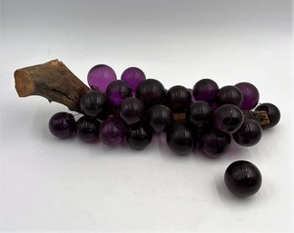 Vintage Mid Century Glass Lucite Purple Grape Cluster G12