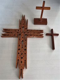 3 Wood Crosses