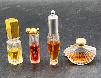 Lot Of 4 Vintage Perfumes In Glass Bottles