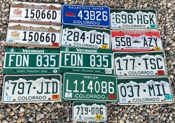 Lot Of 13 Assorted License Plates - (S)