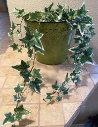 Faux Ivy In Metal Bucket