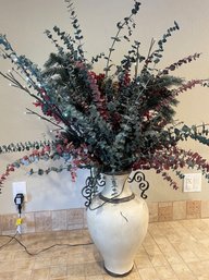 Large Grecian Vase With Winter Arrangement