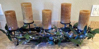 Lighted 5 Candle Holder With Vine