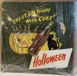 Unopened Vintage Tin COCA COLA Halloween Sign