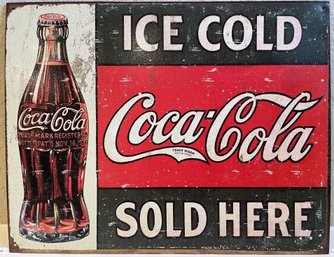 Large Vintage COCA COLA Tin Sign