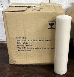 Lot Of 12 -9' Pillar Candle - New In Packaging /Box