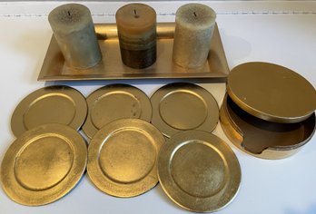 Triple Candle, Trays & Saucers Bundle