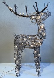 Standing Rattan Reindeer With Lights