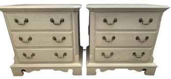 2 THOMASVILLE  3 Drawer End Tables In Blond