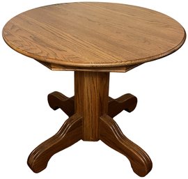 Circular Wood Glass Top Overlay Table - (FR)