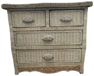 PIER 1 Ivory Wicker 4 Drawer Chest - Jamaica Collection