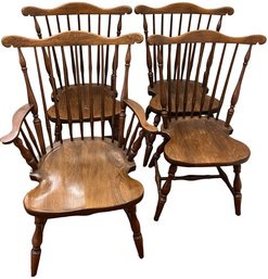 4 Vintage Solid Cherry Chairs Made By Hardin - (FR)