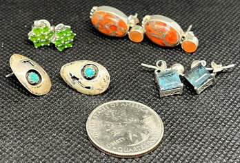 Jewelry #39 - Earring Bundle All Stamped Sterling Silver