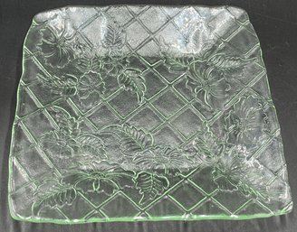 Vintage Green Depression Glass Serving Plate