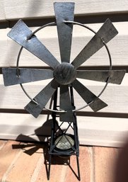 Metal Miniature Windmill With Glass Ball - (O)