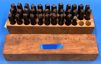 Rockwell C-Scale Steel Stamps In Wood Case - (T16)