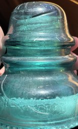 Antique Green Glass HEMINGRAY No. 40 Insulator - (LR)