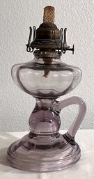 Antique Lilac Manganese Sun Glass Oil Lamp