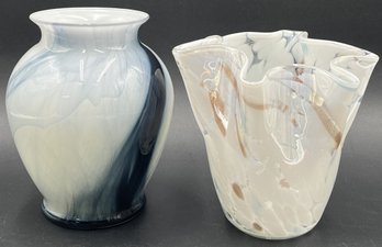 2 Art Glass Vases