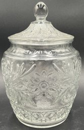 Vintage Pressed Glass Lidded Jar