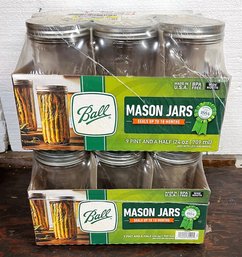Ball Mason Jars - 2 NEW In Packaging Cases Of 9 1.5 Pint Jars