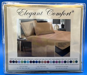 Elegant Comfort Full Size Sheets New In Packaging White- (KS)