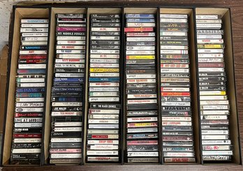 Over 175 Cassette Tapes In 6 Storage Boxes (Mostly Rock & Roll)