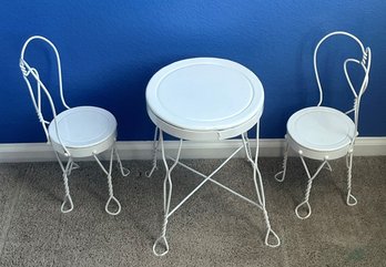 Metal Doll Chairs And Table