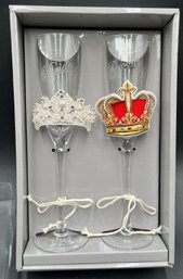 New In Box Special Bride & Groom Wine Glasses