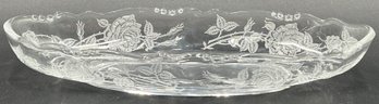 Vintage Etched Glass Serving Tray