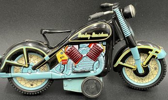 Vintage Harley-Davidson Reproduction Tin Motorcycle Toy- (LR)