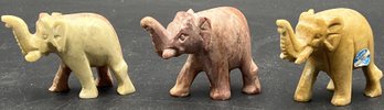 Carved Stone Elephant Figurines