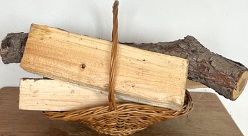 Wicker Basket Filled With Firewood - (FR)