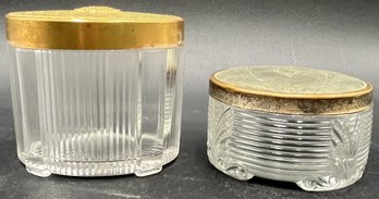 Vintage Glass Jars With Metal Lids