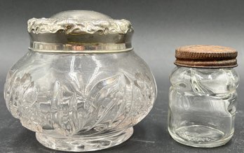 Vintage Glass Jars With Metal Lids