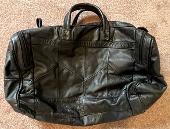 Patched Black Leather Carry-on Bag - (B2)