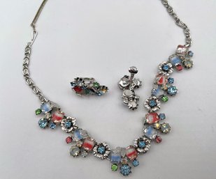 Costume Jewelry Bundle - Vintage Coro Necklace With Matching Earrings J7