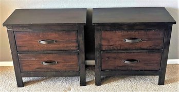 Lot Of 2 Wood Side Table 2 Drawer Dressers