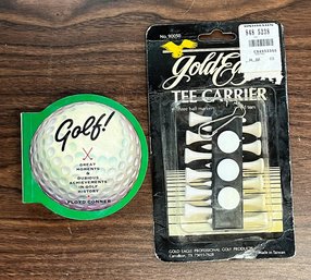 Golf Tee Carrier - New In Packaging -  Bonus Golf Book Great Moments & Dubious Achievements In Golf History