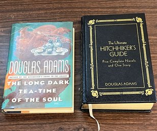 2 Hardcovers By Douglas Adams - The Ultimate Hitchhiker's Guide To The Galaxy & Long Dark Tea-time Of The Soul