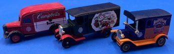 Vintage Lledo Campbell 3 Soup Die Cast Trucks - (C1)