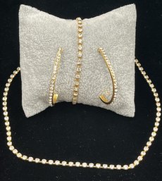 Vintage Rhinestone Necklace, Bracelet & Earrings #12