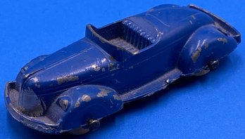 Vintage Tootsie Toy Convertible Boat Tail Roadster Die Cast Metal Blue - (TR2)